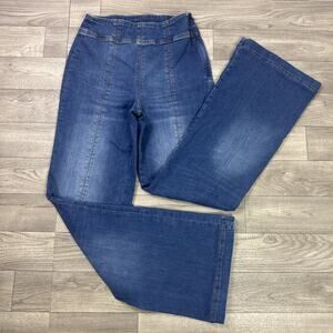 ME + EM Flare Leg Denim Jeans High Rise Medium Wash sz 26